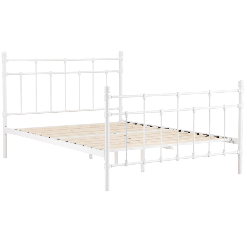 Gracy Double Bed Size Metal Frame Platform Mattress Base - White - John Cootes