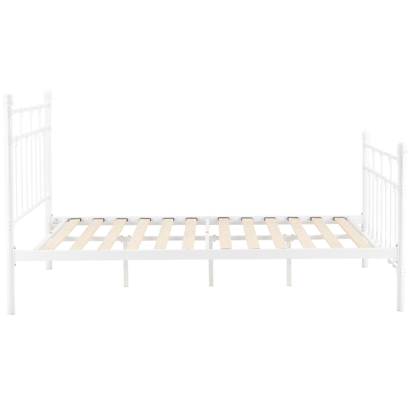 Gracy Double Bed Size Metal Frame Platform Mattress Base - White - John Cootes