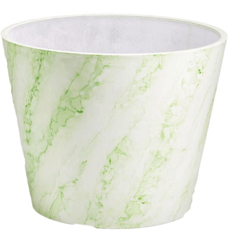 Green & White Imitation Marble Pot 25cm - John Cootes