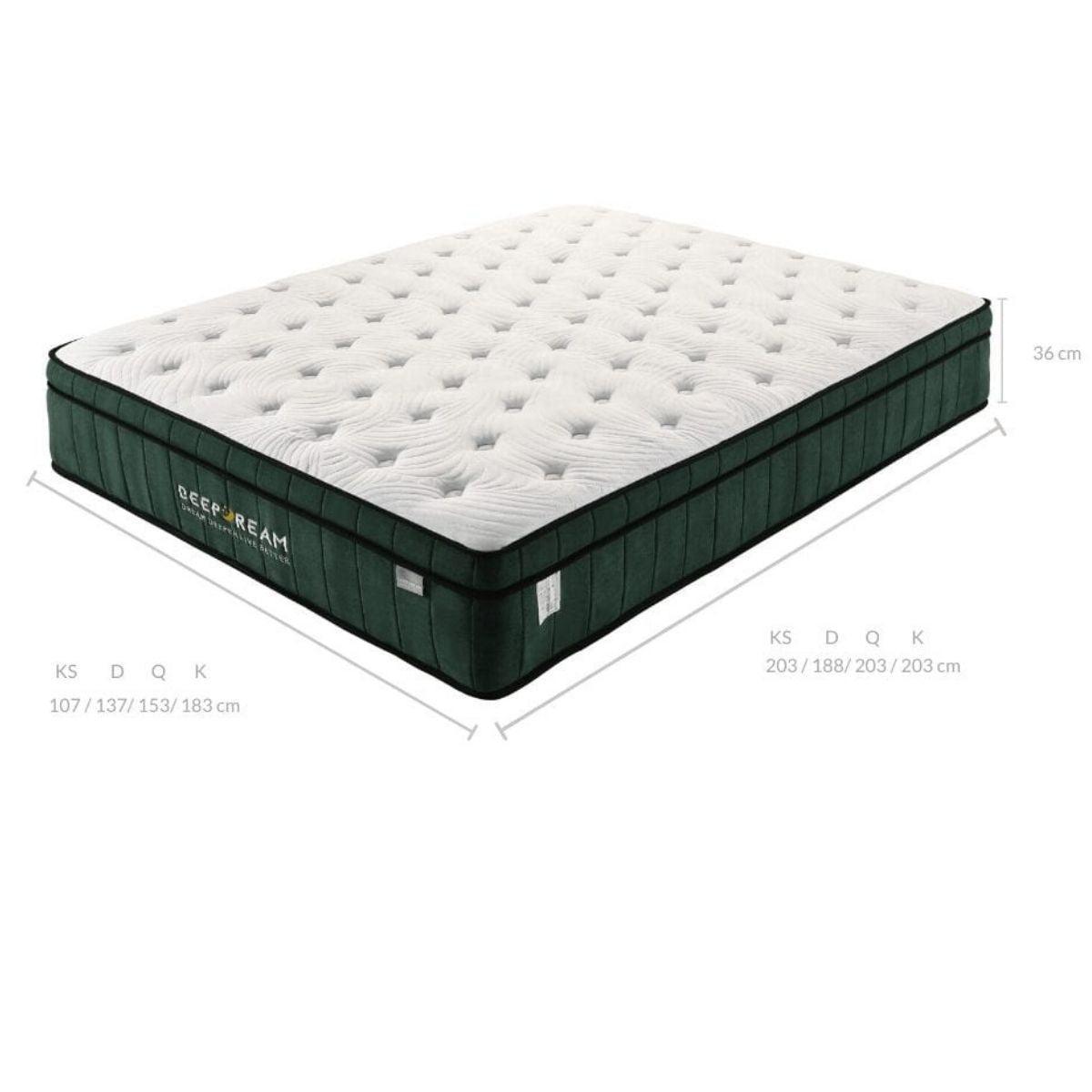 Green Tea Cool Gel Memory Foam Mattress 36cm 5 Zone King Single - John Cootes