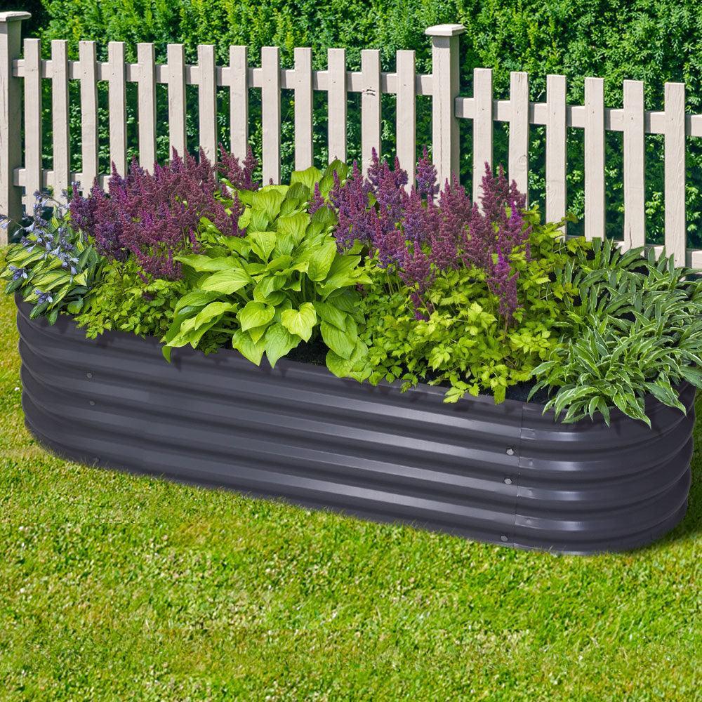 Greenfingers 160X80X42CM Galvanised Raised Garden Bed Steel Instant Planter - John Cootes