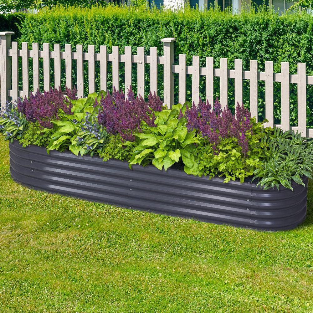 Greenfingers 240X80X42CM Galvanised Raised Garden Bed Steel Instant Planter - John Cootes