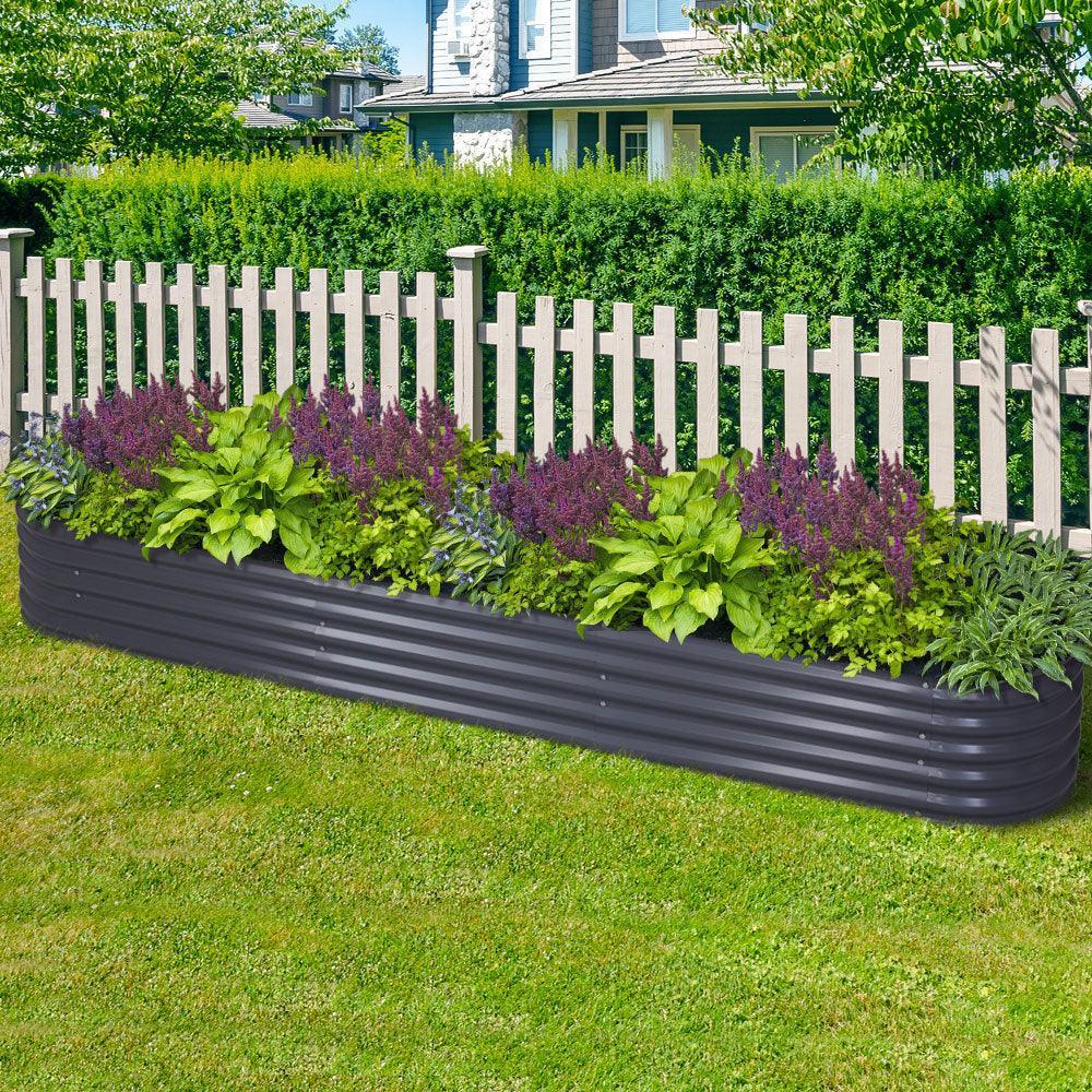 Greenfingers 320X80X42CM Galvanised Raised Garden Bed Steel Instant Planter - John Cootes