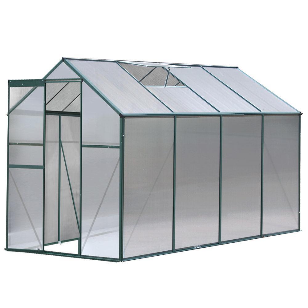 Greenfingers Aluminum Greenhouse Green House Garden Shed Polycarbonate 2.52x1.9M - John Cootes