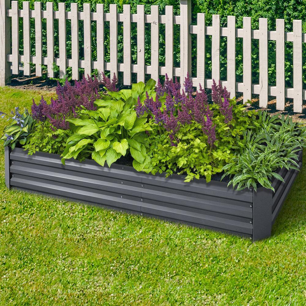 Greenfingers Galvanised Steel Raised Garden Bed Instant Planter 210 x 90 Aluminium - John Cootes