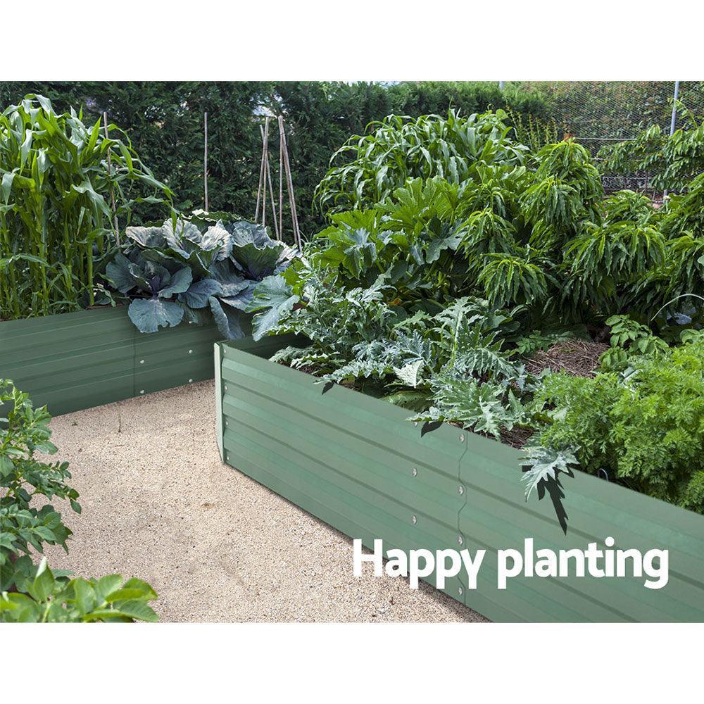 Greenfingers Garden Bed 150cm x 90cm 2x Galvanised Steel Raised Green Planter - John Cootes