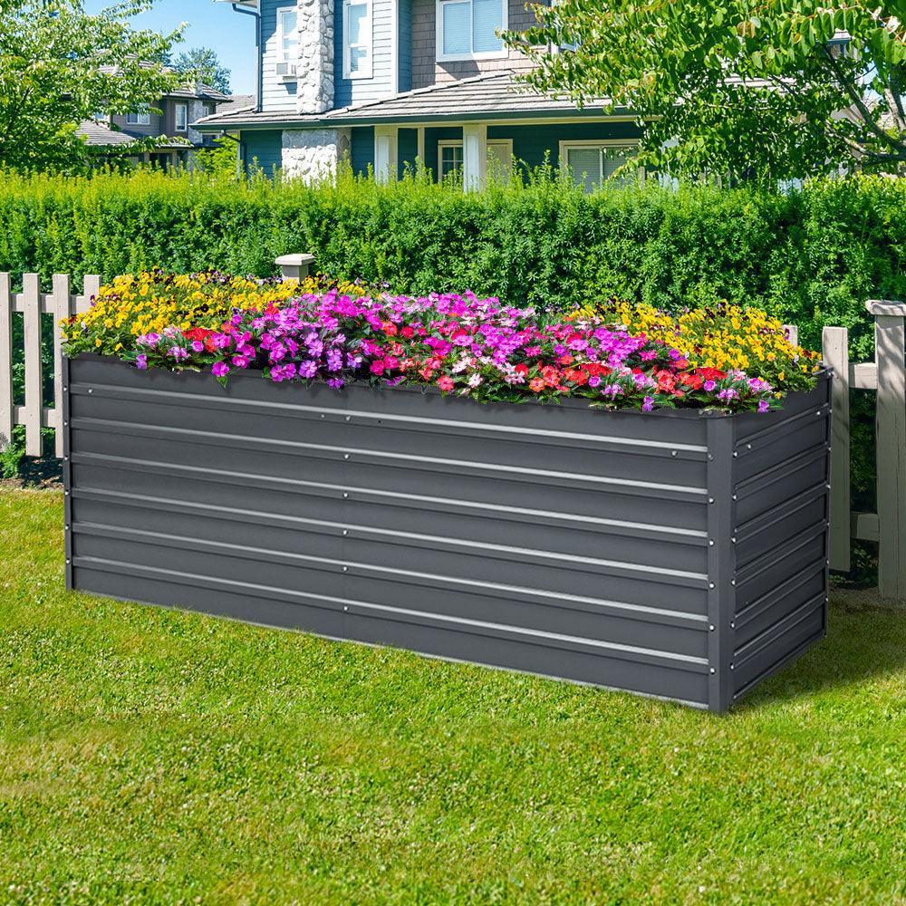 Greenfingers Garden Bed 240X80X77CM Galvanised Raised Steel Instant Planter 2N1 - John Cootes