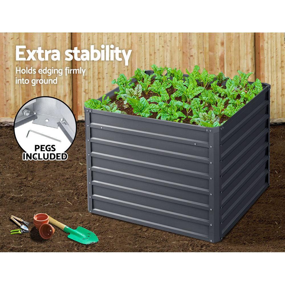 Greenfingers Garden Bed 2PCS 100X100X77CM Galvanised Steel Raised Planter - John Cootes