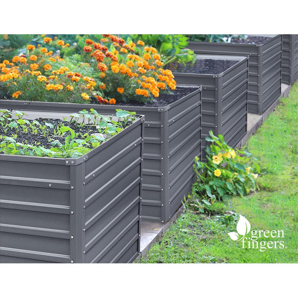 Greenfingers Garden Bed 2PCS 100X100X77CM Galvanised Steel Raised Planter - John Cootes