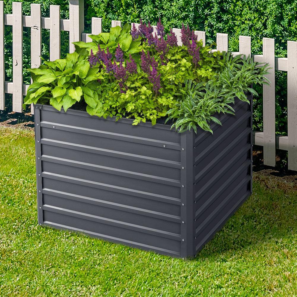 Greenfingers Garden Bed 2PCS 100X100X77CM Galvanised Steel Raised Planter - John Cootes