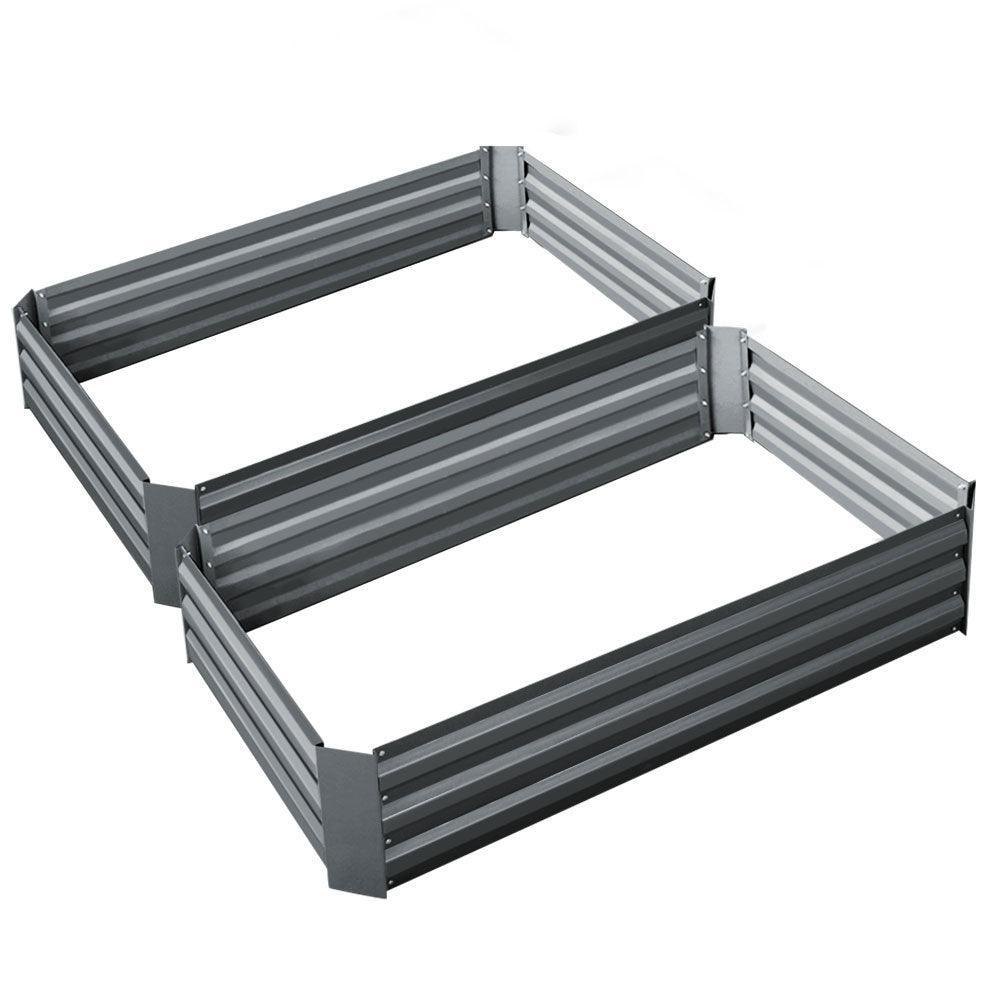 Greenfingers Garden Bed 2PCS 120X90X30CM Galvanised Steel Raised Planter - John Cootes