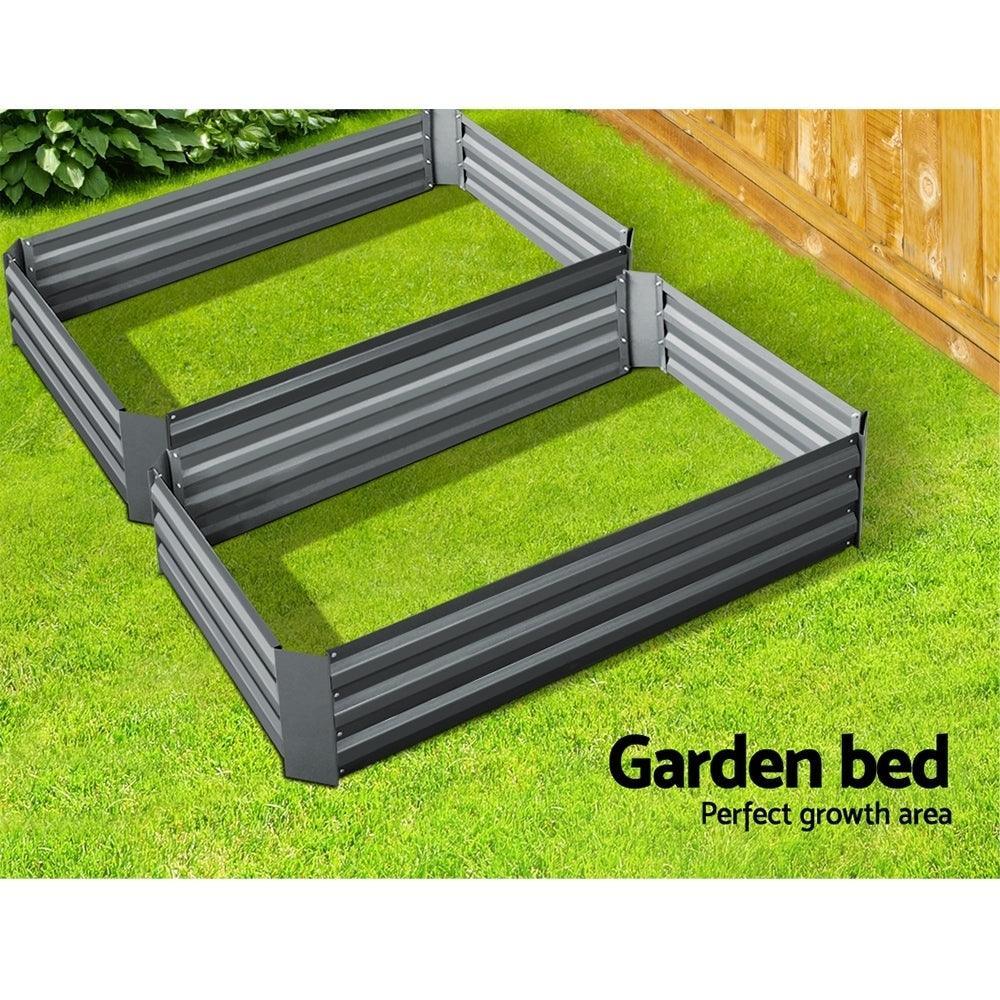 Greenfingers Garden Bed 2PCS 120X90X30CM Galvanised Steel Raised Planter - John Cootes