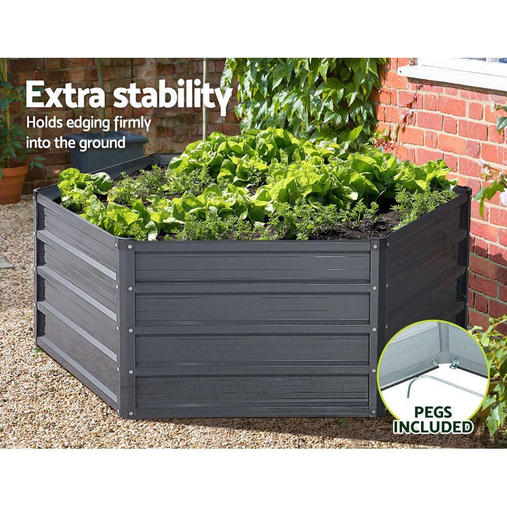 Greenfingers Garden Bed 2PCS 130X130X46CM Galvanised Steel Raised Planter - John Cootes