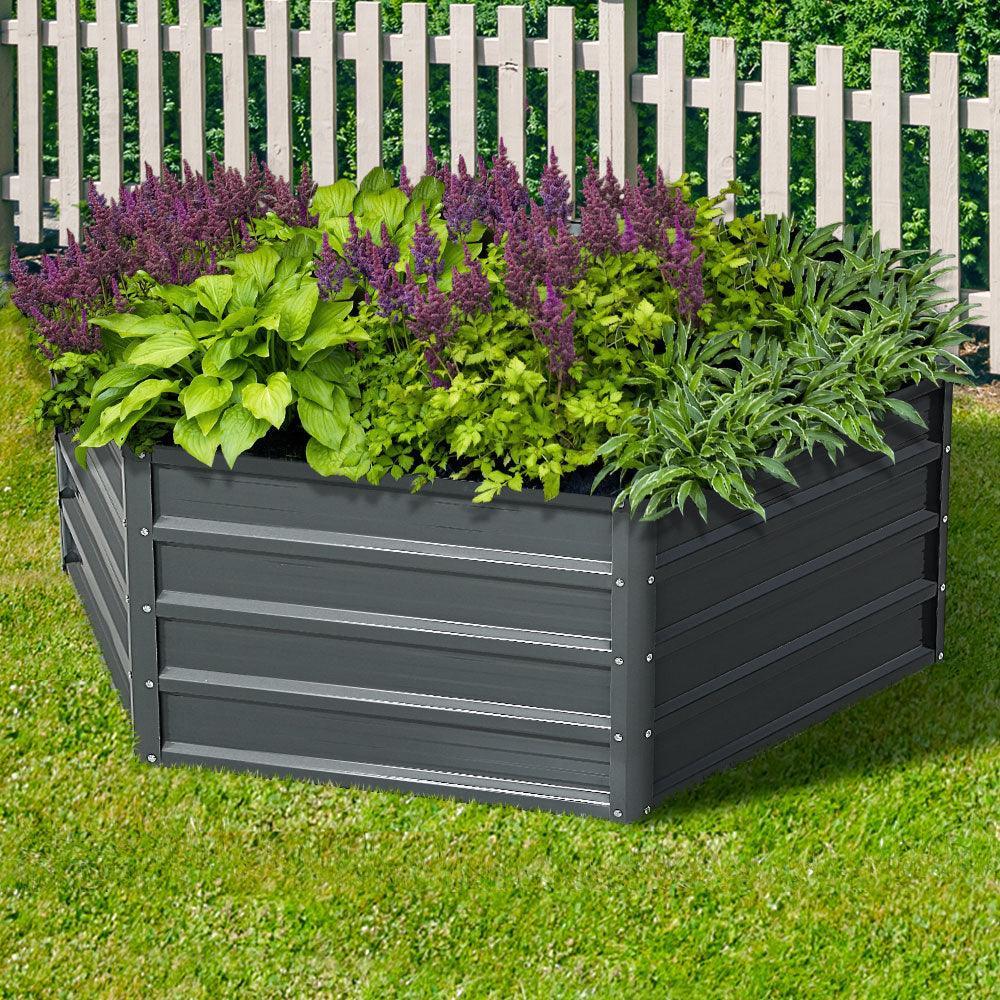 Greenfingers Garden Bed 2PCS 130X130X46CM Galvanised Steel Raised Planter - John Cootes