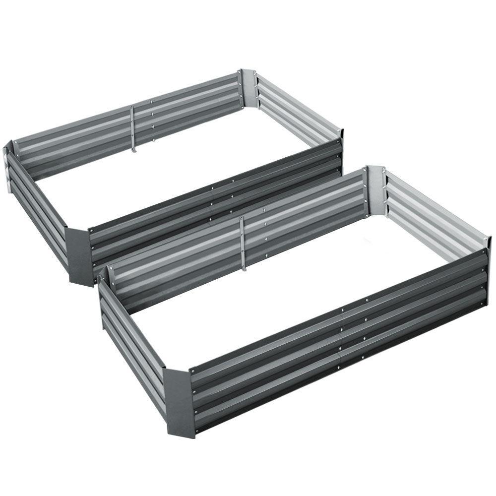 Greenfingers Garden Bed 2PCS 150X90X30CM Galvanised Steel Raised Planter - John Cootes