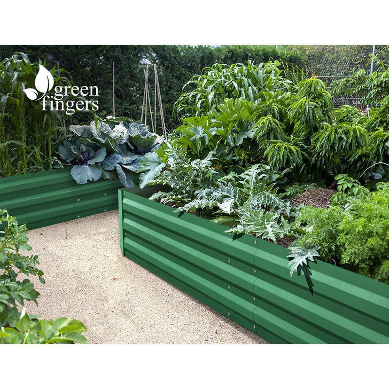 Greenfingers Garden Bed 2PCS 210X90X30cm Galvanised Steel Raised Planter Green - John Cootes