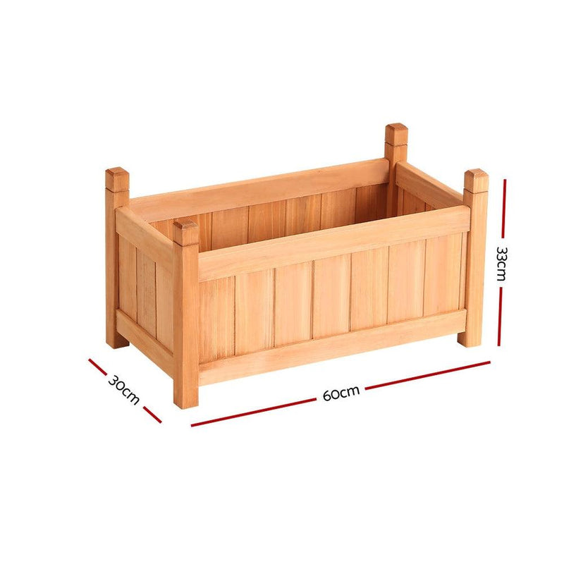 Greenfingers Garden Bed Raised Wooden Planter Box Vegetables 60x30x33cm - John Cootes