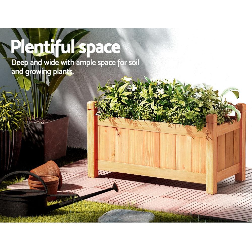 Greenfingers Garden Bed Raised Wooden Planter Box Vegetables 60x30x33cm - John Cootes