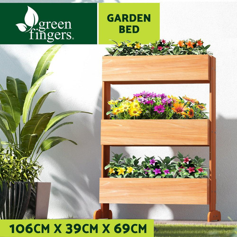 Greenfingers Garden Bed Raised Wooden Planter Box Vegetables 69x39x106cm - John Cootes