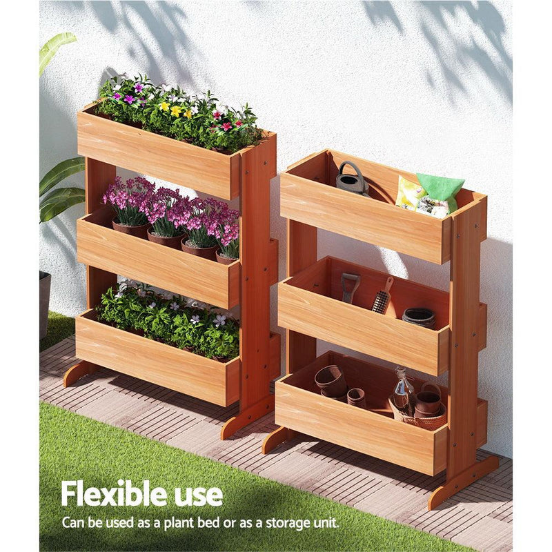 Greenfingers Garden Bed Raised Wooden Planter Box Vegetables 69x39x106cm - John Cootes