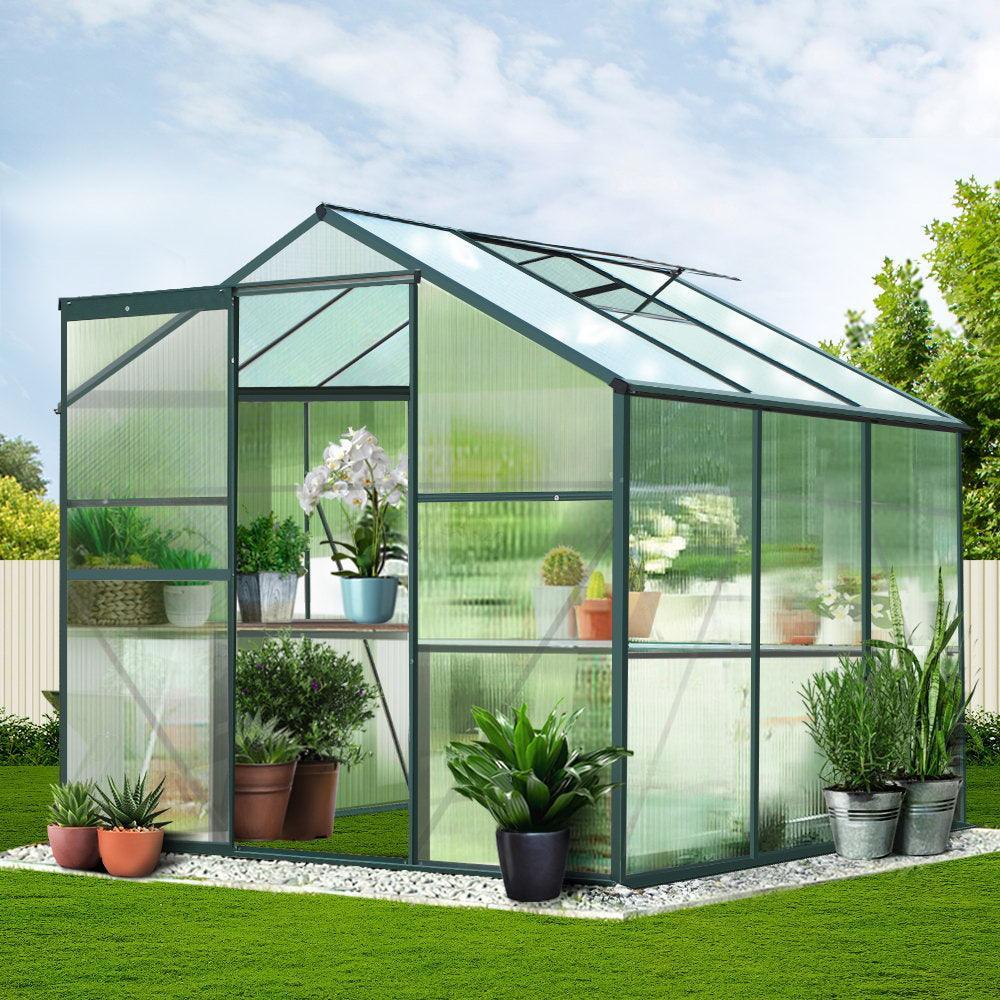 Greenfingers Greenhouse Aluminum Green House Garden Shed Polycarbonate 1.9x1.9M - John Cootes