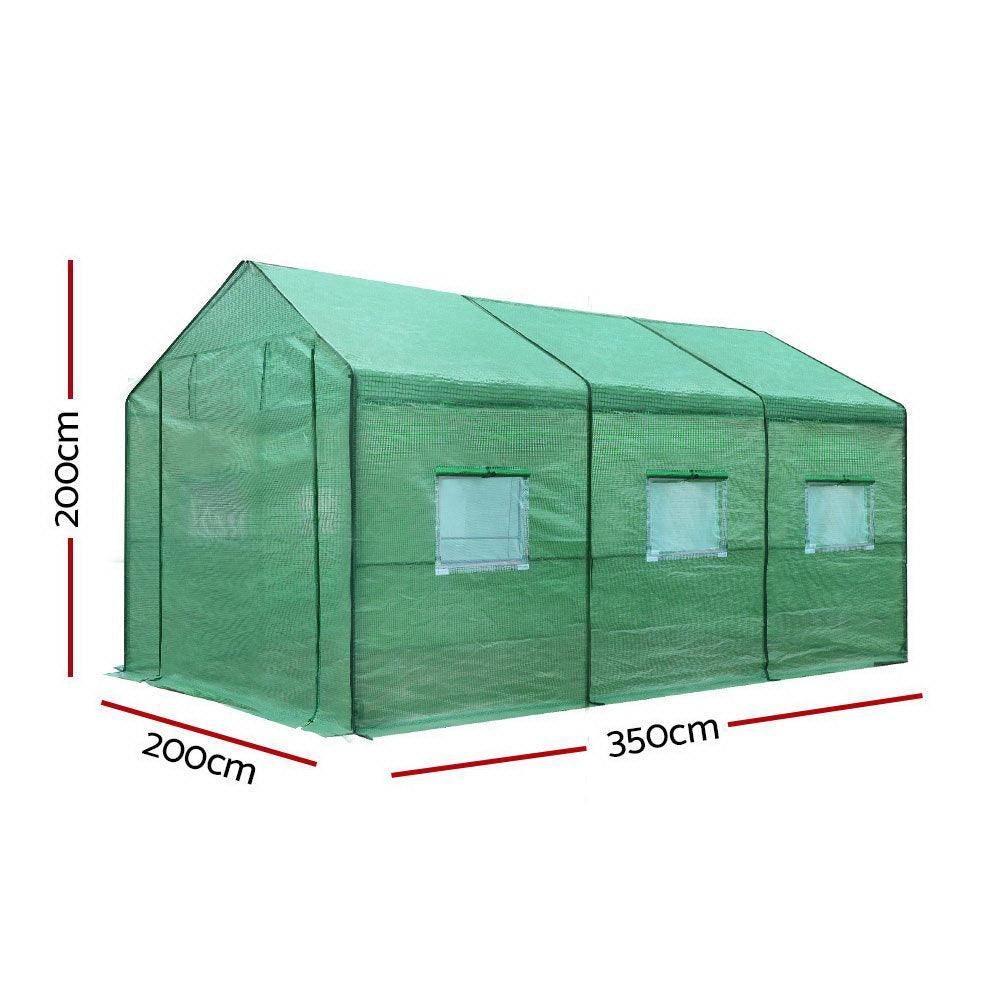 Greenfingers Greenhouse Garden Shed Green House 3.5X2X2M Greenhouses Storage Lawn - John Cootes