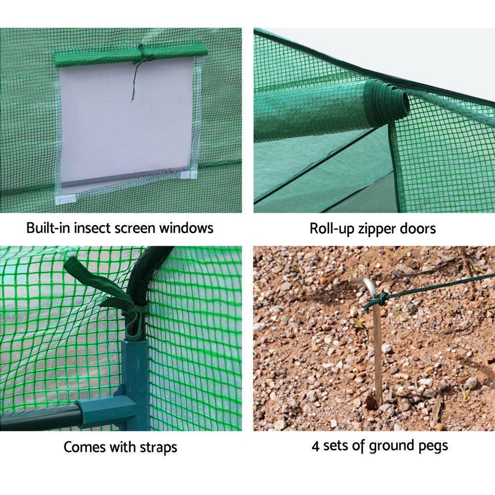 Greenfingers Greenhouse Garden Shed Green House 3.5X2X2M Greenhouses Storage Lawn - John Cootes