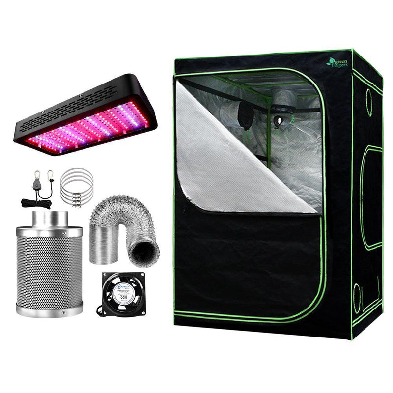 Greenfingers Grow Tent 1200W LED Grow Light 150X150X200cm Mylar 6" Ventilation - John Cootes
