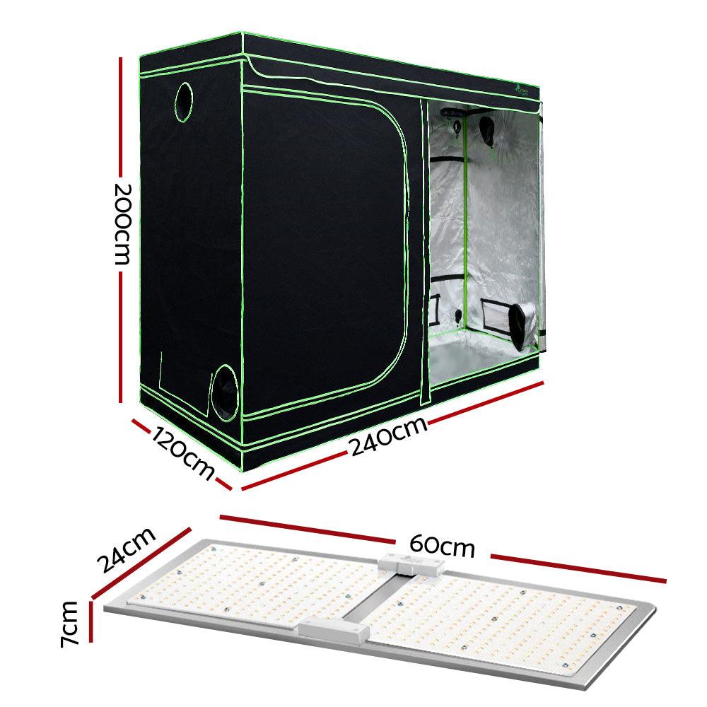 Greenfingers Grow Tent 2200W LED Grow Light Hydroponic Kit System 2.4x1.2x2M - John Cootes