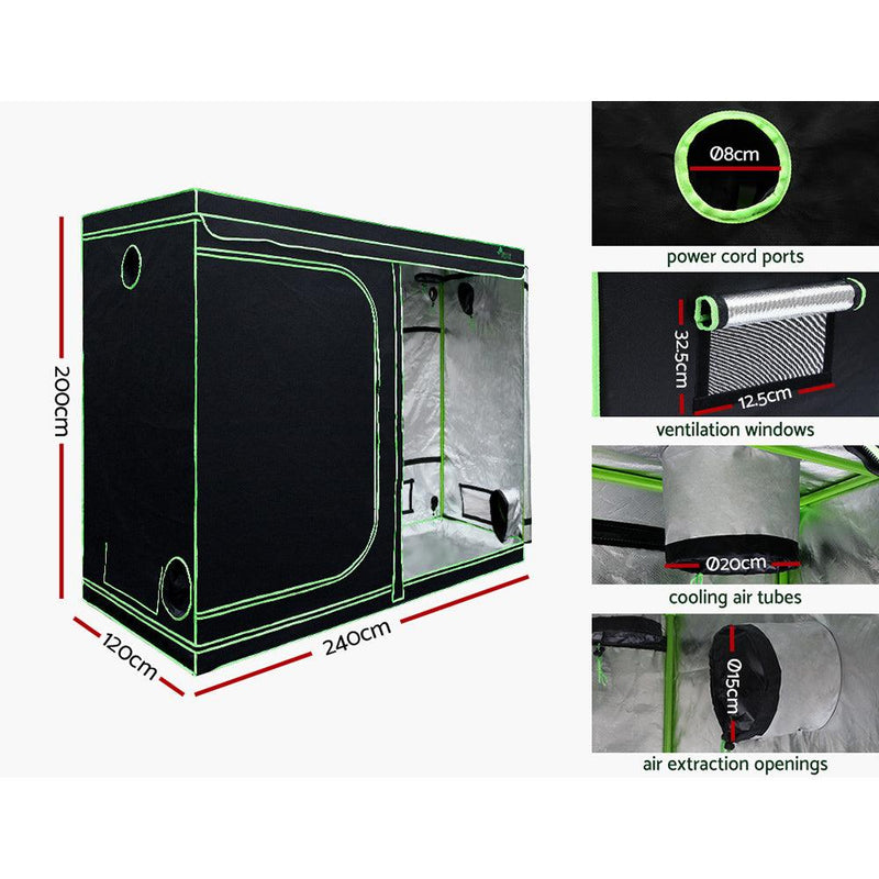 Greenfingers Grow Tent 2200W LED Grow Light Hydroponic Kit System 2.4x1.2x2M - John Cootes