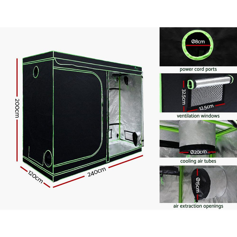 Greenfingers Grow Tent 4500W LED Grow Light Hydroponics Kits System 2.4x1.2x2M - John Cootes
