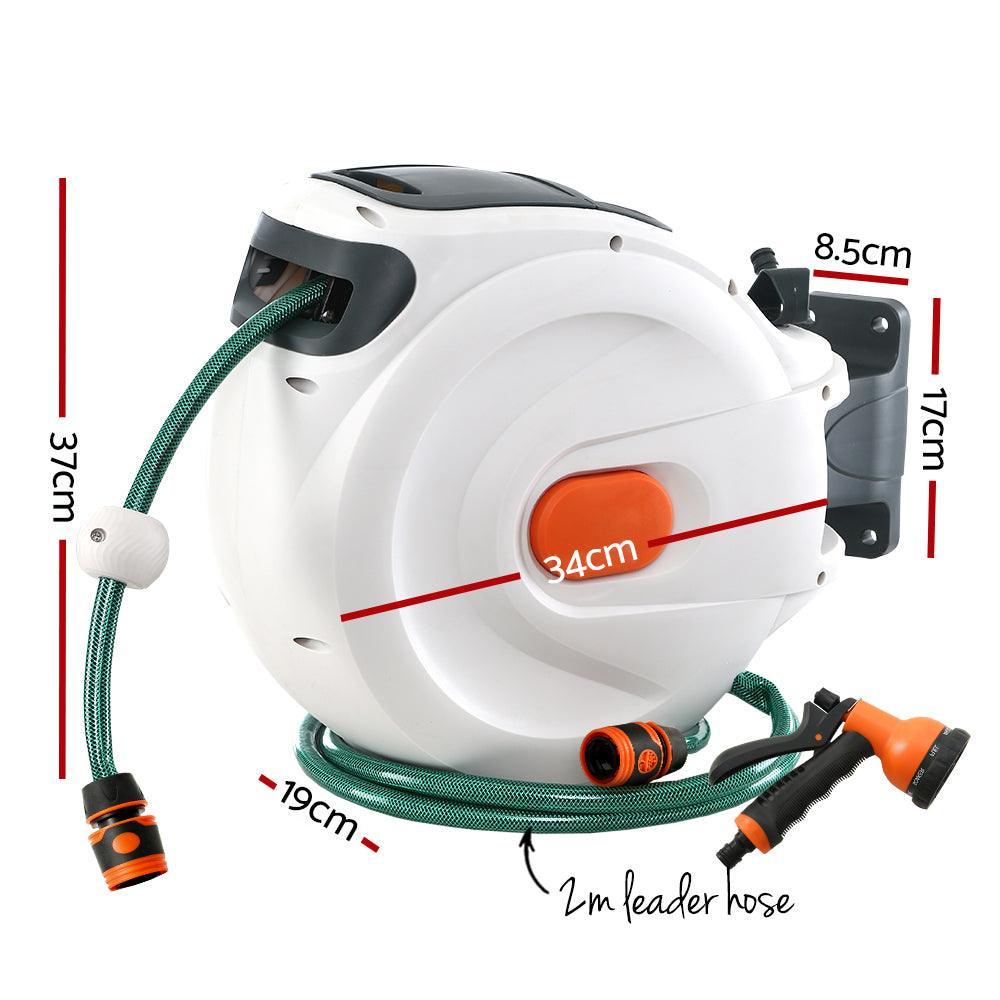 Greenfingers Retractable Hose Reel 20M Garden Water Spray Gun Auto Rewind - John Cootes