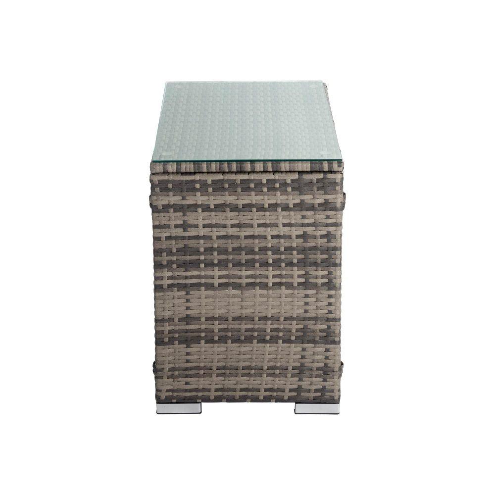 Grey Wicker End Table - John Cootes