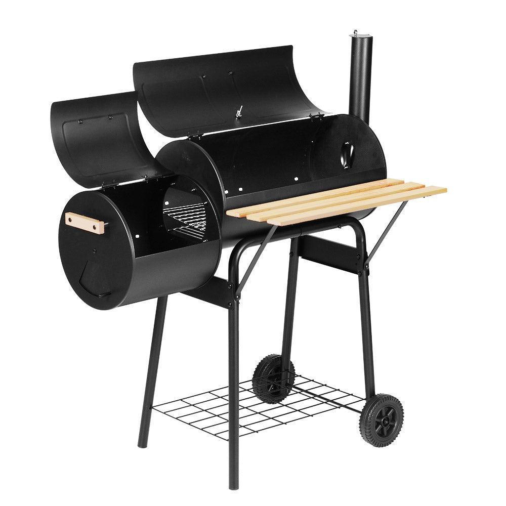 Grillz 2-in-1 Offset BBQ Smoker - Black - John Cootes