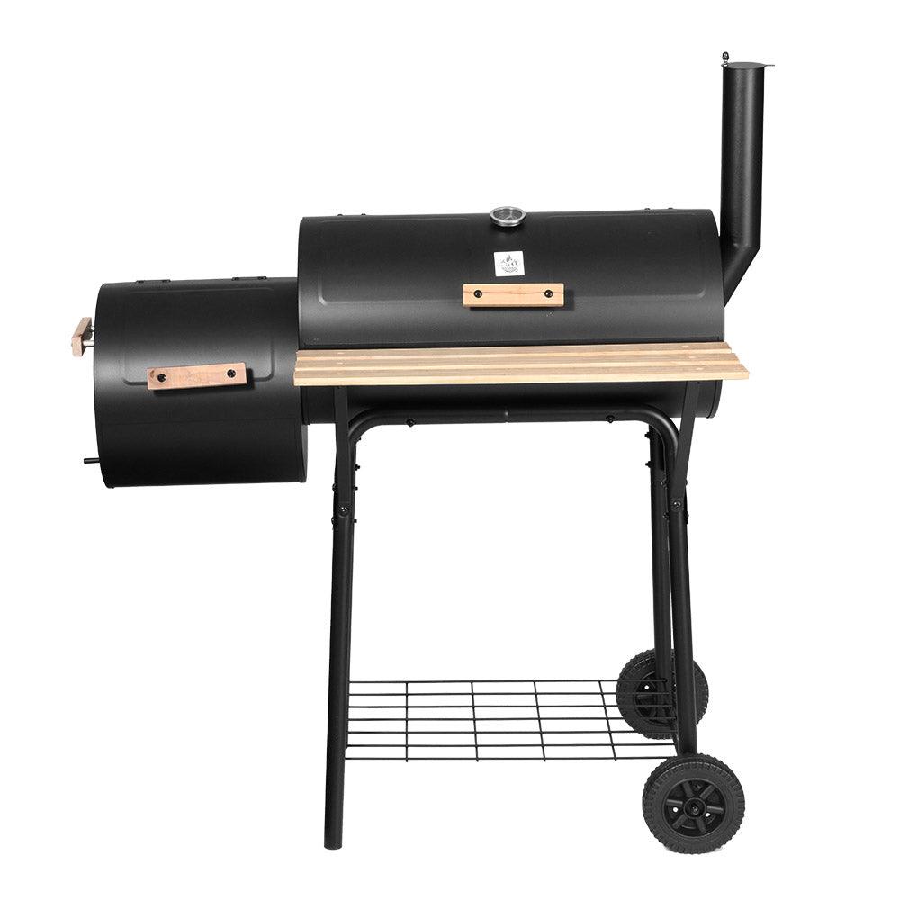 Grillz 2-in-1 Offset BBQ Smoker - Black - John Cootes