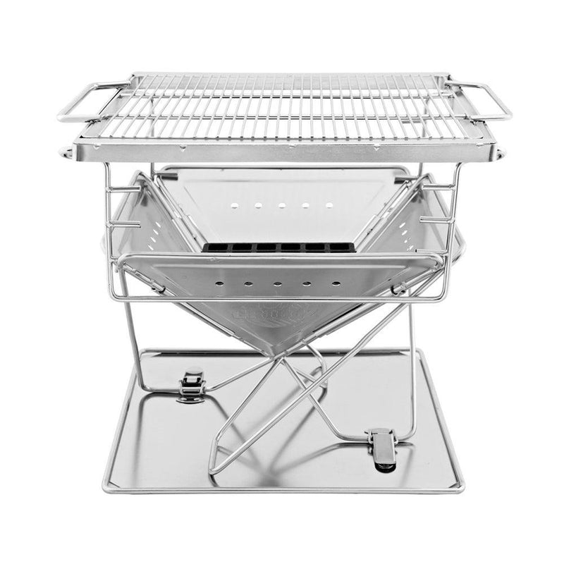 Grillz Camping Fire Pit BBQ Portable Folding Stainless Steel Stove Outdoor Pits - John Cootes