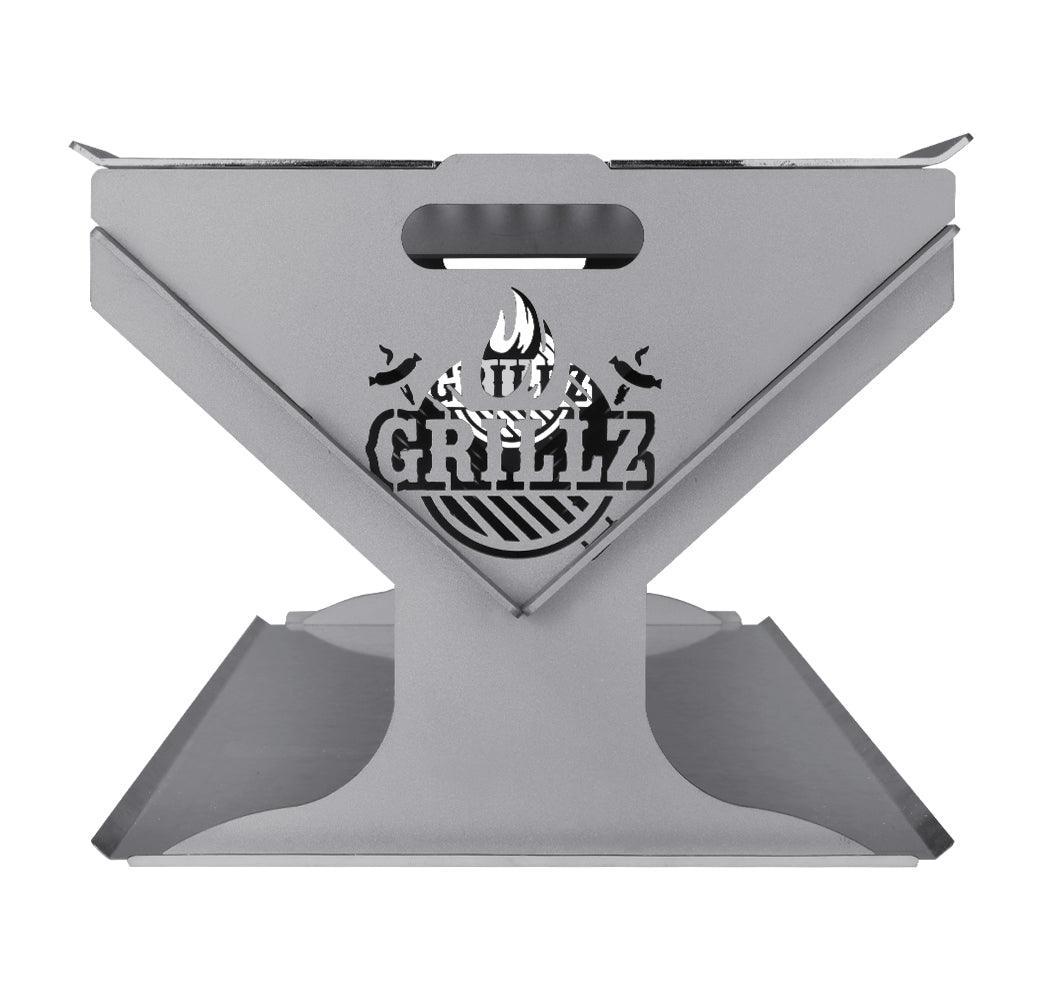 Grillz Fire Pit BBQ Outdoor Camping Portable Patio Heater Folding Packed Steel - John Cootes