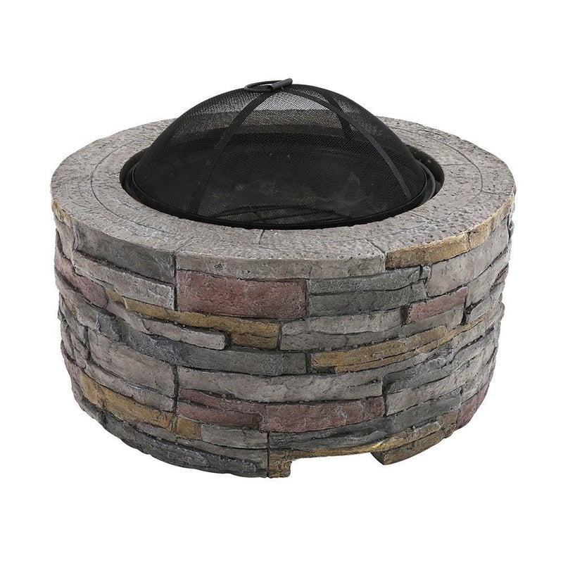 Grillz Fire Pit Outdoor Table Charcoal Fireplace Garden Firepit Heater - John Cootes