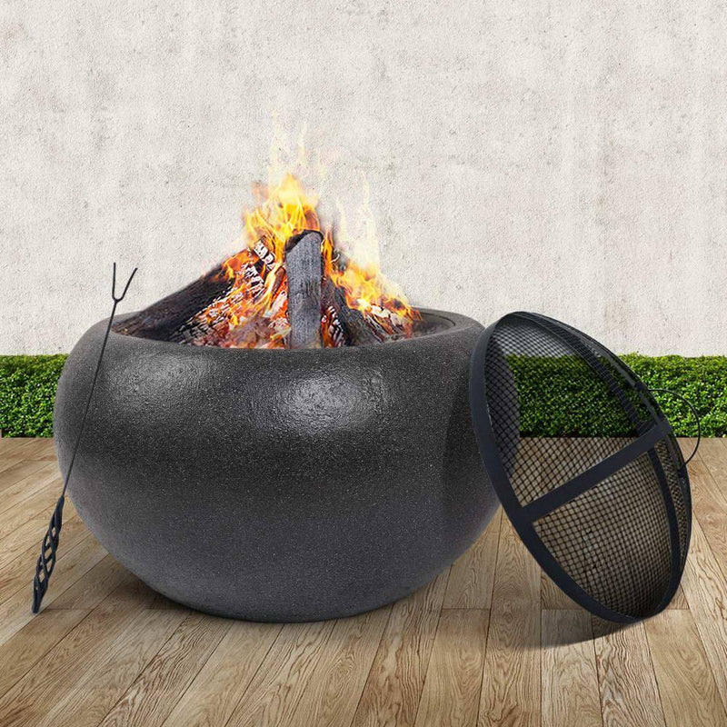 Grillz Outdoor Portable Fire Pit Bowl Wood Burning Patio Oven Heater Fireplace - John Cootes