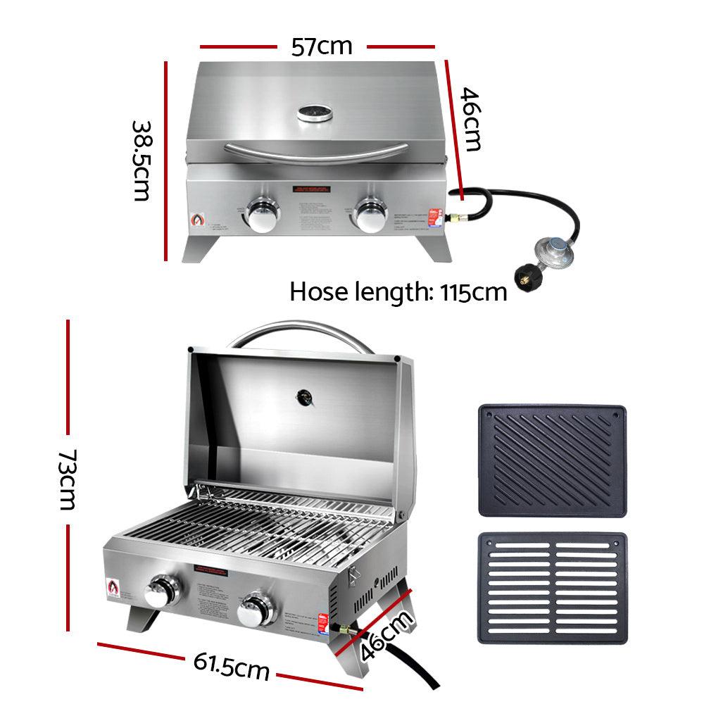 Grillz Portable 2 Burner Gas BBQ - John Cootes