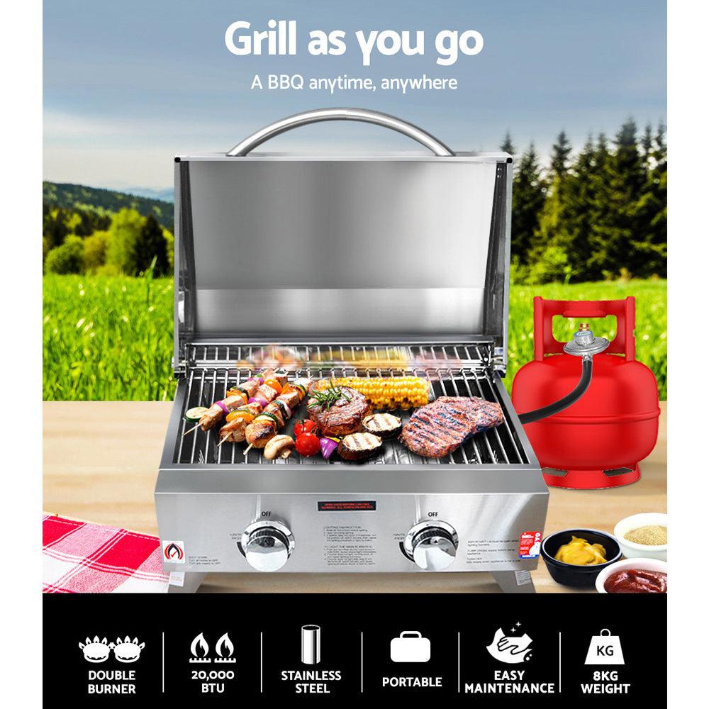 Grillz Portable 2 Burner Gas BBQ - John Cootes