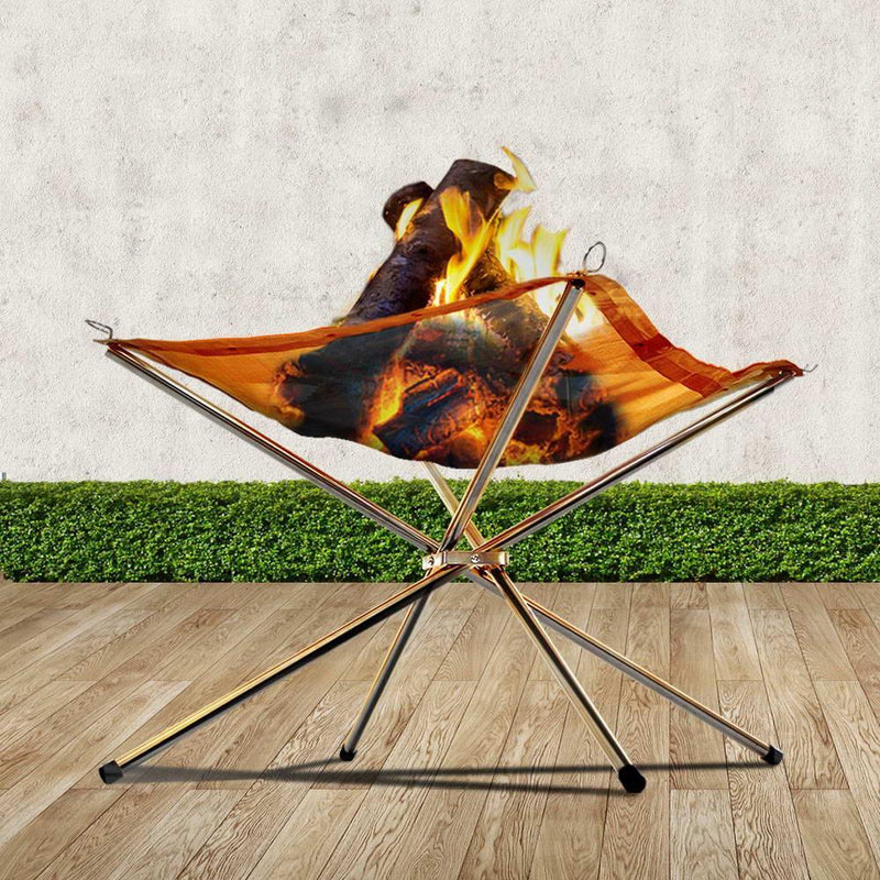 Grillz Portable Fire Pit BBQ Outdoor Camping Wood Burner Fireplace Heater Pits - John Cootes