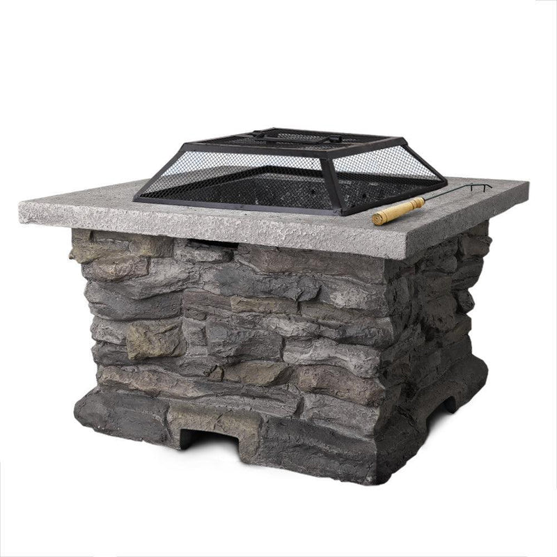 Grillz Stone Base Outdoor Patio Heater Fire Pit Table - John Cootes