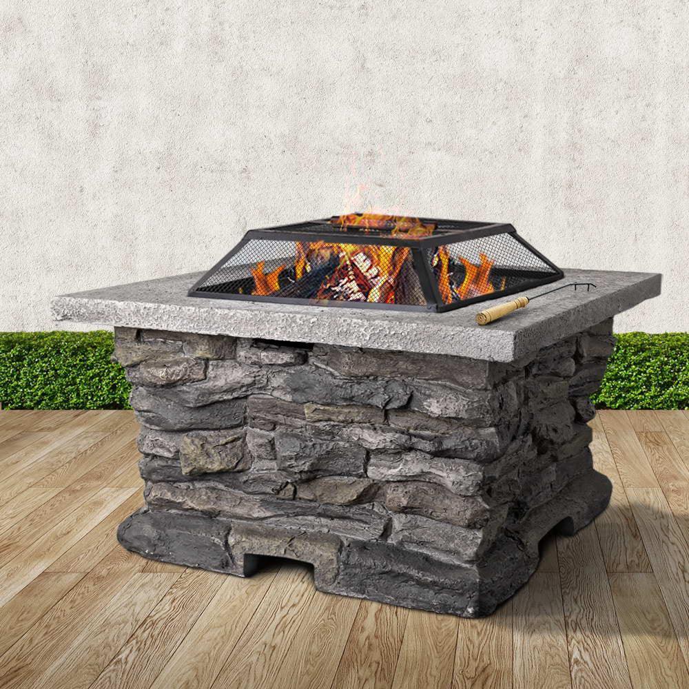 Grillz Stone Base Outdoor Patio Heater Fire Pit Table - John Cootes