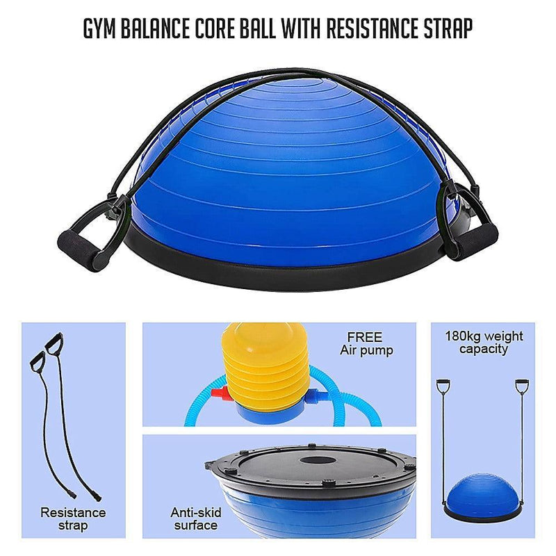 Gym Balance Core Ball with Resistance Strap - John Cootes