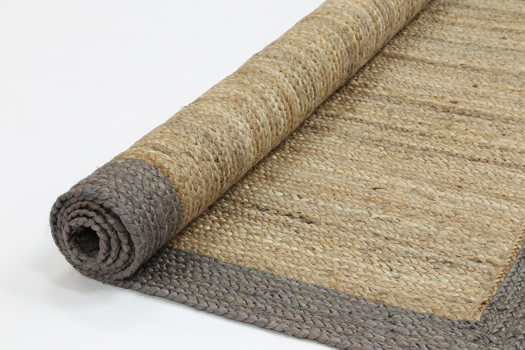 Hampton Beige Border Jute Rug 150x220cm - John Cootes
