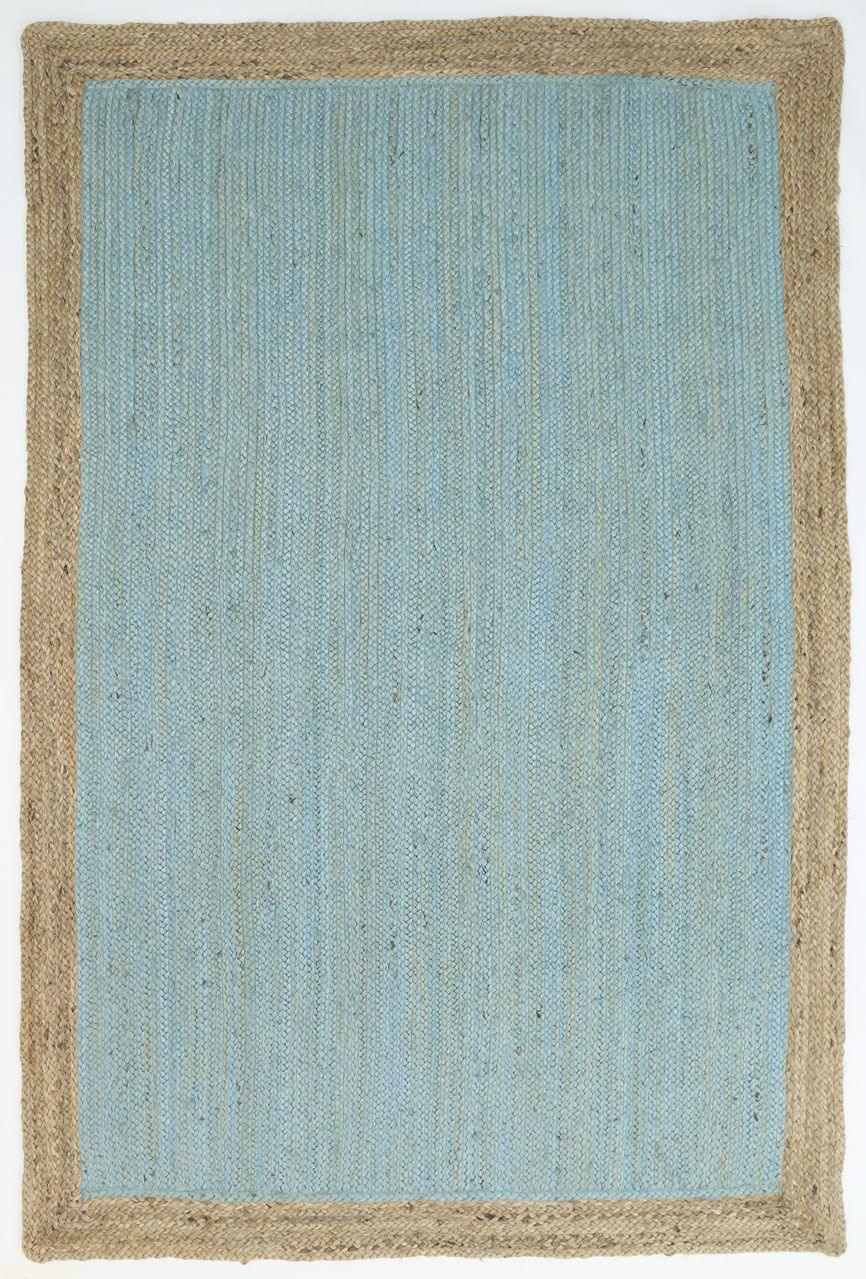 Hampton Blue Centre Jute Rug 150x220cm - John Cootes