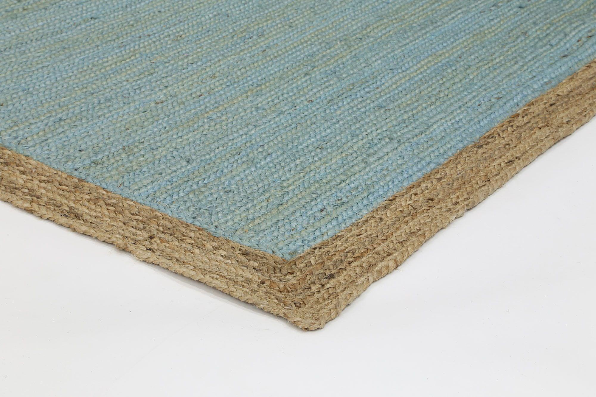 Hampton Blue Centre Jute Rug 150x220cm - John Cootes
