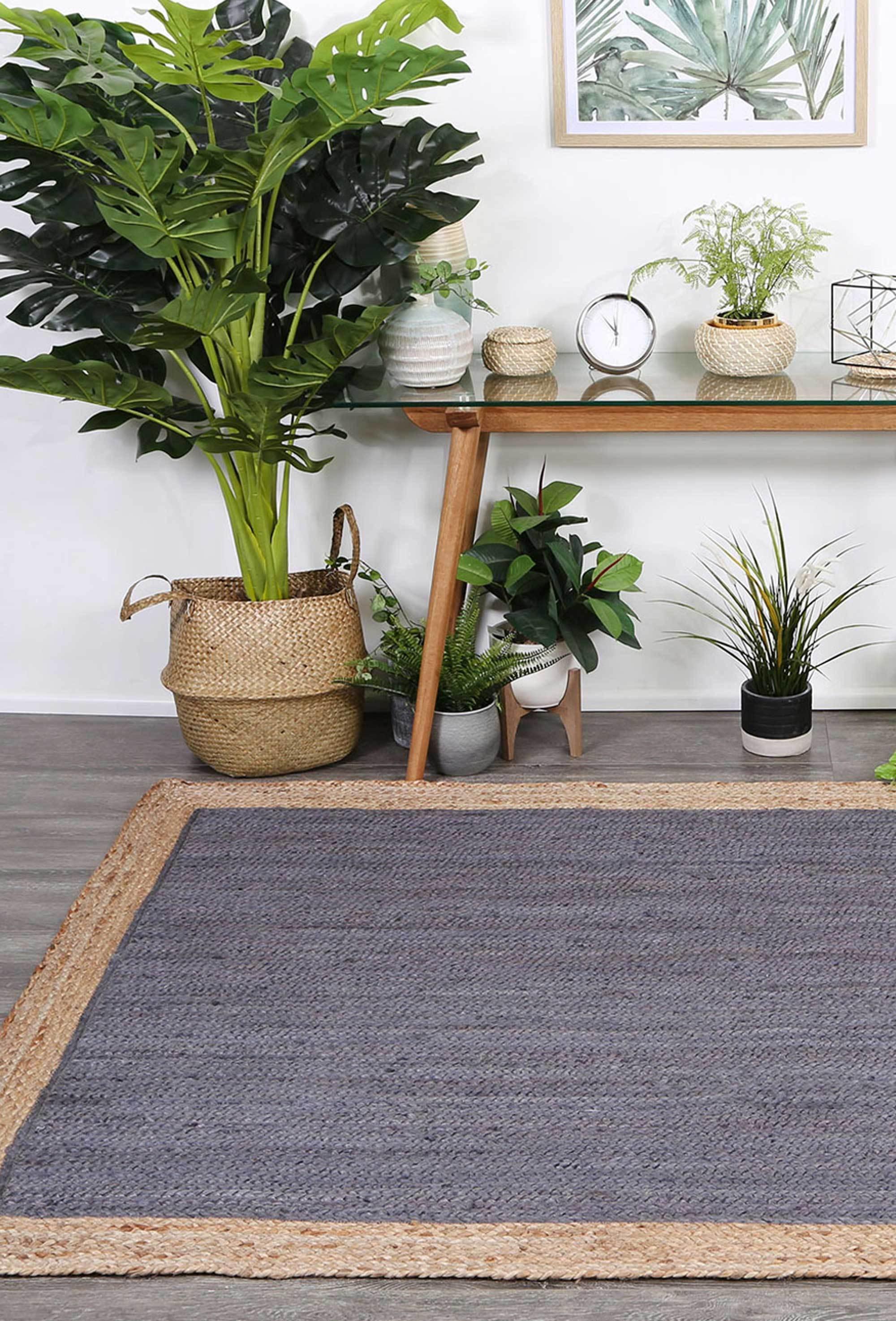 Hampton Grey Centre Jute Rug 230x320cm - John Cootes