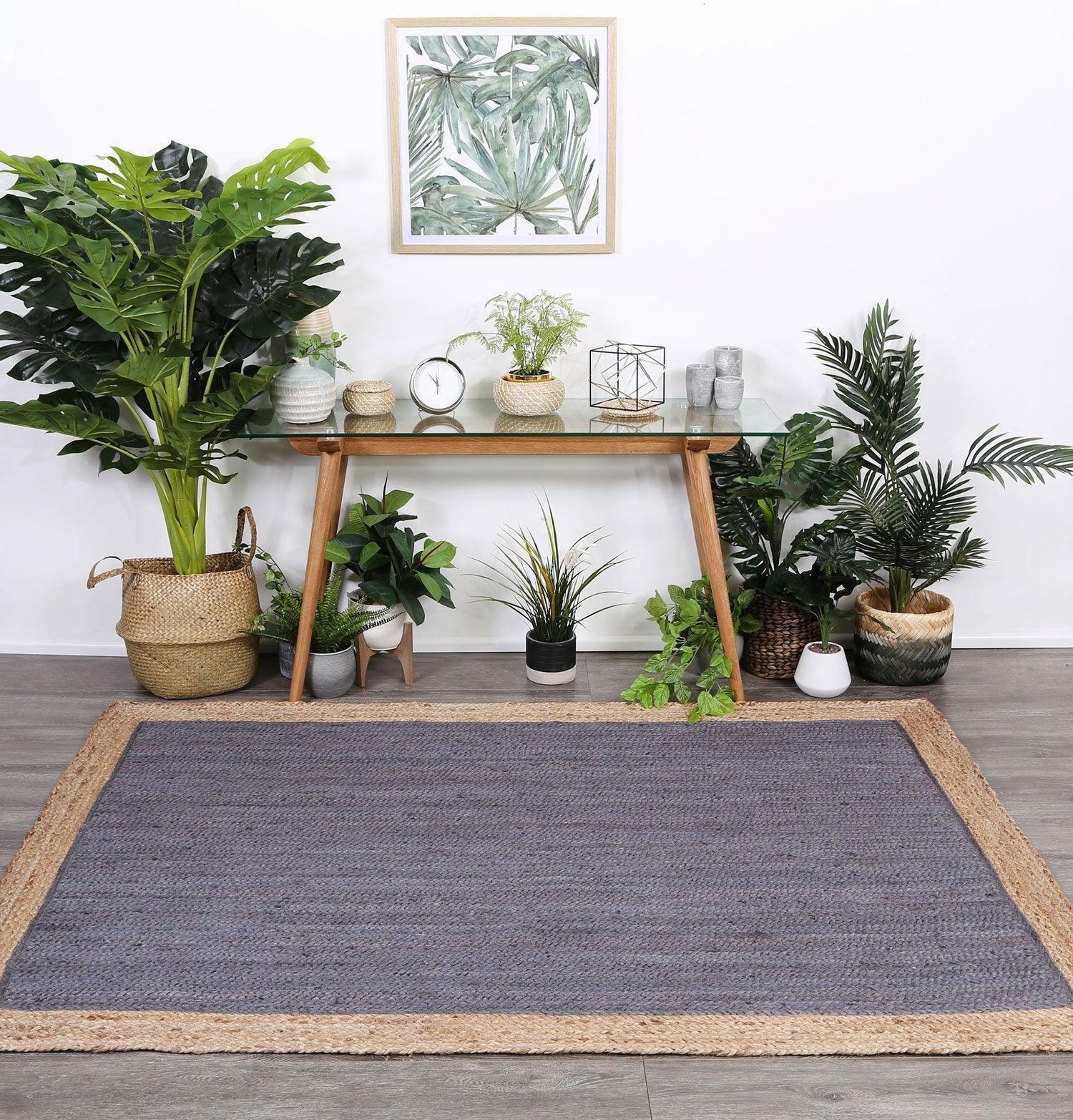 Hampton Grey Centre Jute Rug 230x320cm - John Cootes